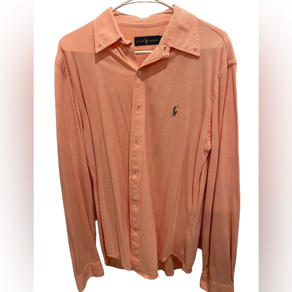 Polo Ralph Lauren Men's Shirt Button Down Retro Soft Cotton Shirt -L - Like New